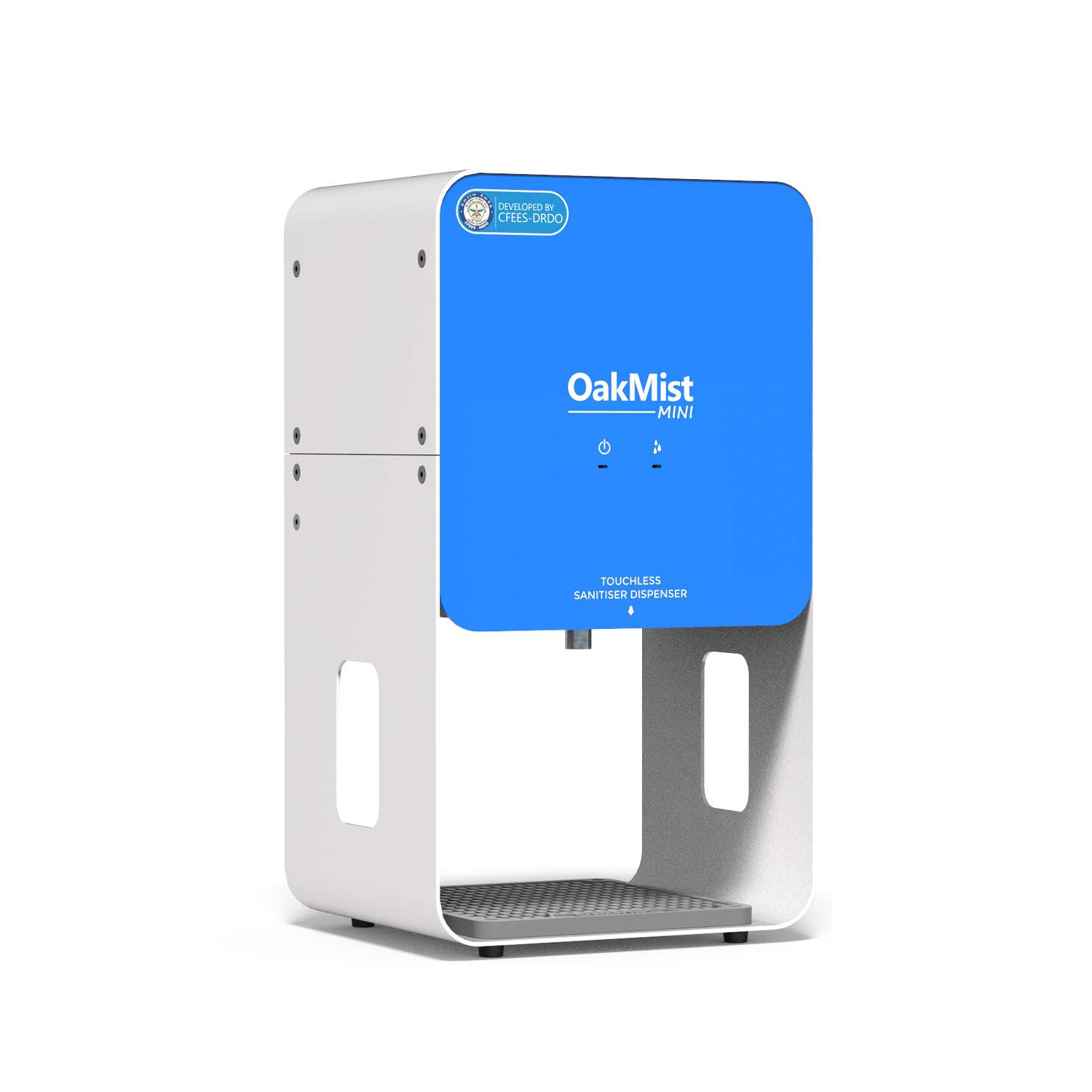 OakMist Mini: Touchless Sanitizer Dispenser. 1 Liter Capacity, Aluminium Body, Blue Color | Hand Wash Sanitizer Dispenser.