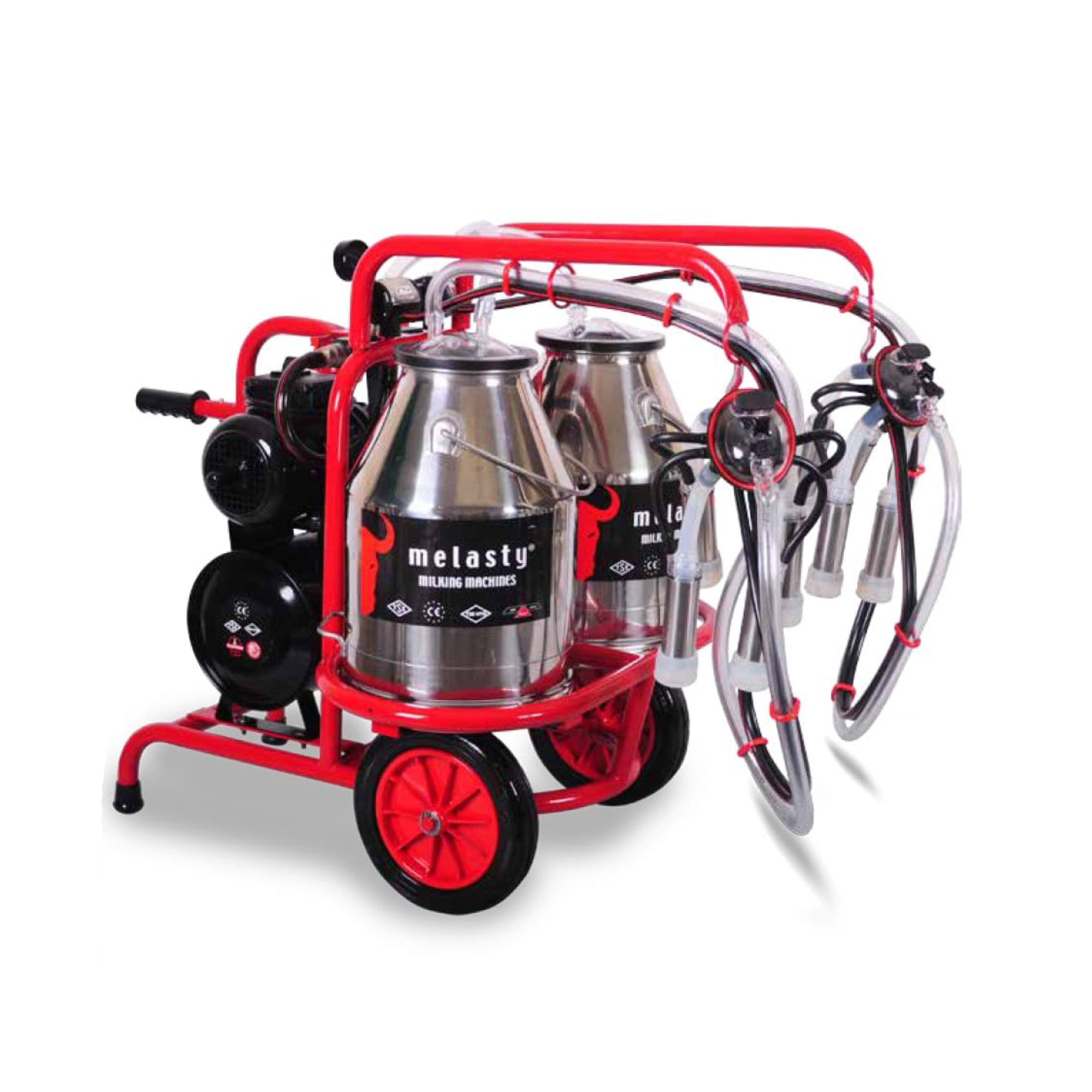 Melasty Milking Machine, Double Cluster, Twin Bucket, TK 2 - 2PS