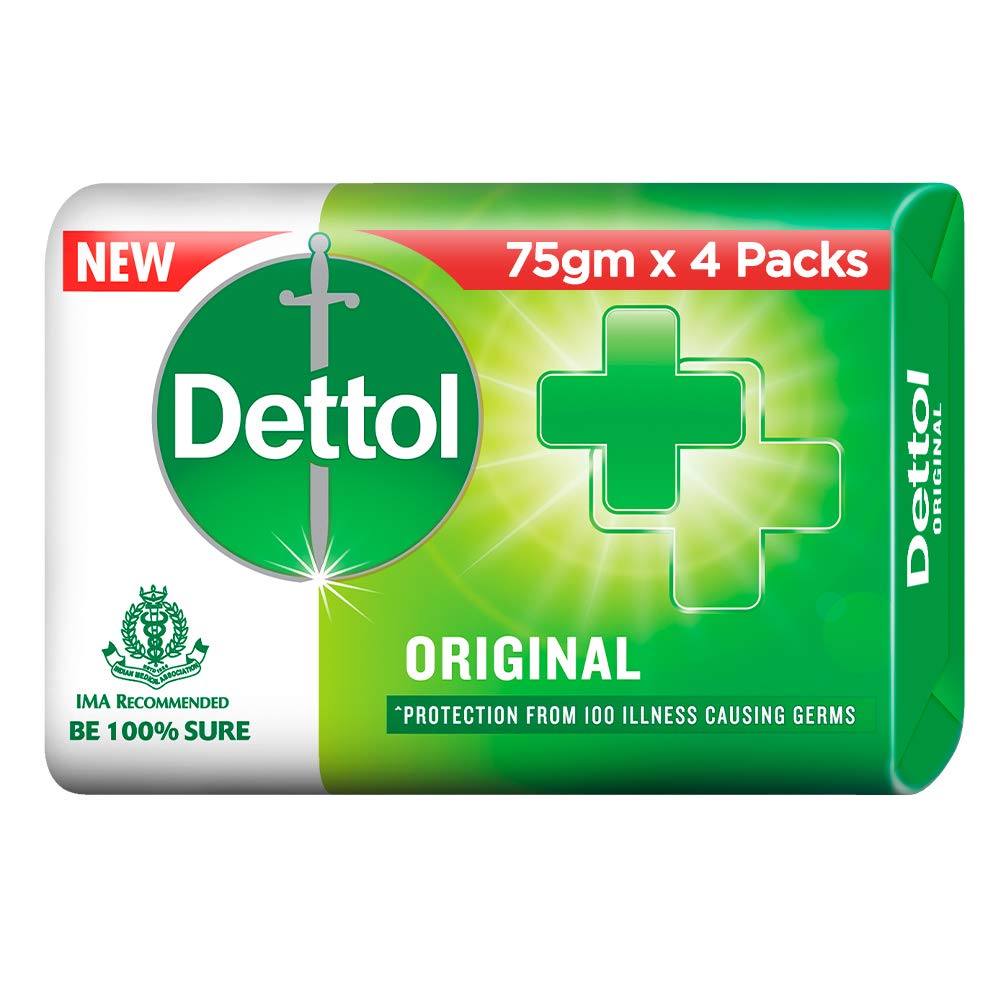 Dettol Original Germ Protection Bathing Soap bar, 75gm (Pack of 4) x 60 Packs