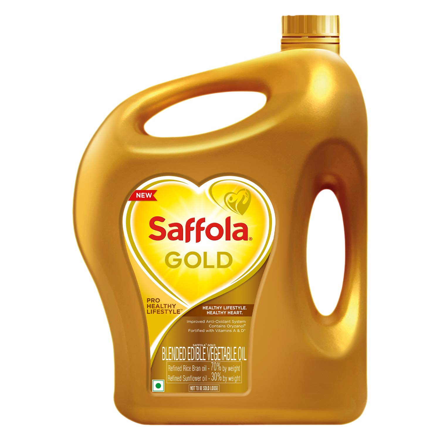Saffola Gold, Pro Healthy Lifestyle Edible Oil, 5ltr x 4pcs