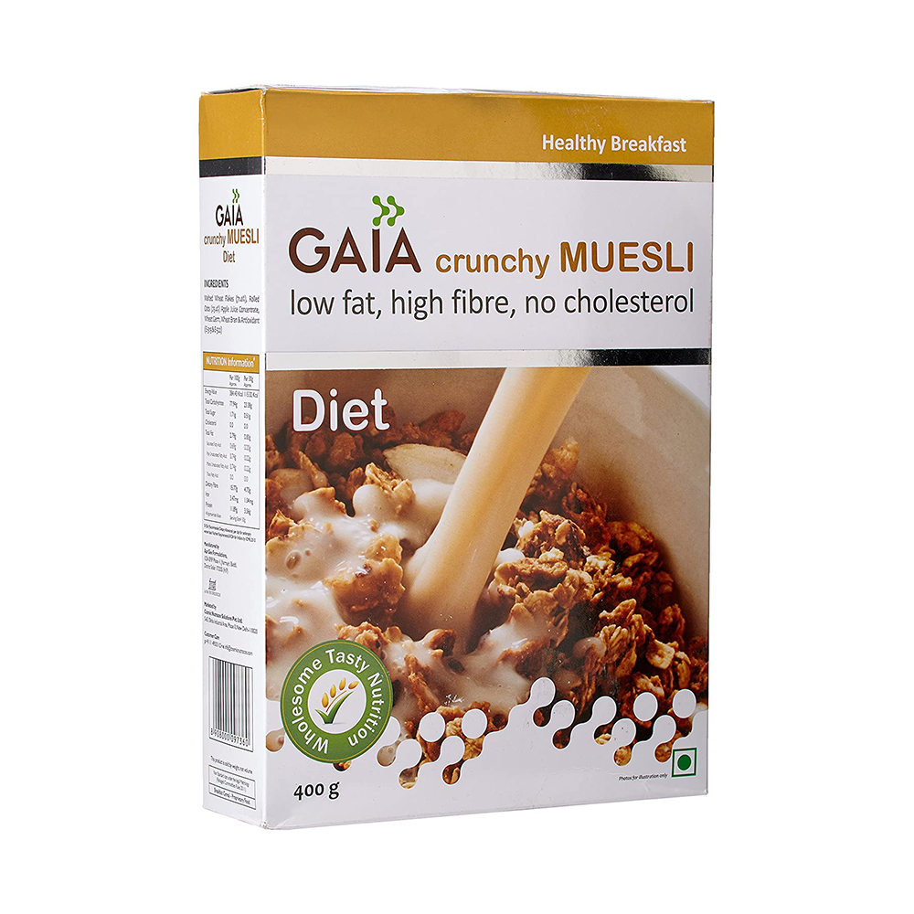 Gaia Crunchy Muesli Diet, 400g x 20pcs @ Nu. 210/-