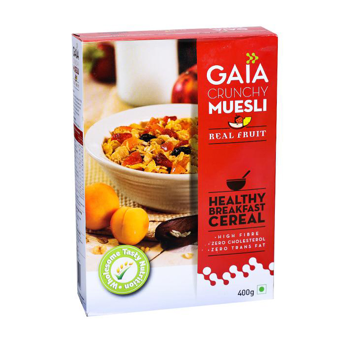 Gaia Crunchy Muesli, Real Fruit, 400g x 20pcs Nu. 205 Azha Pasa
