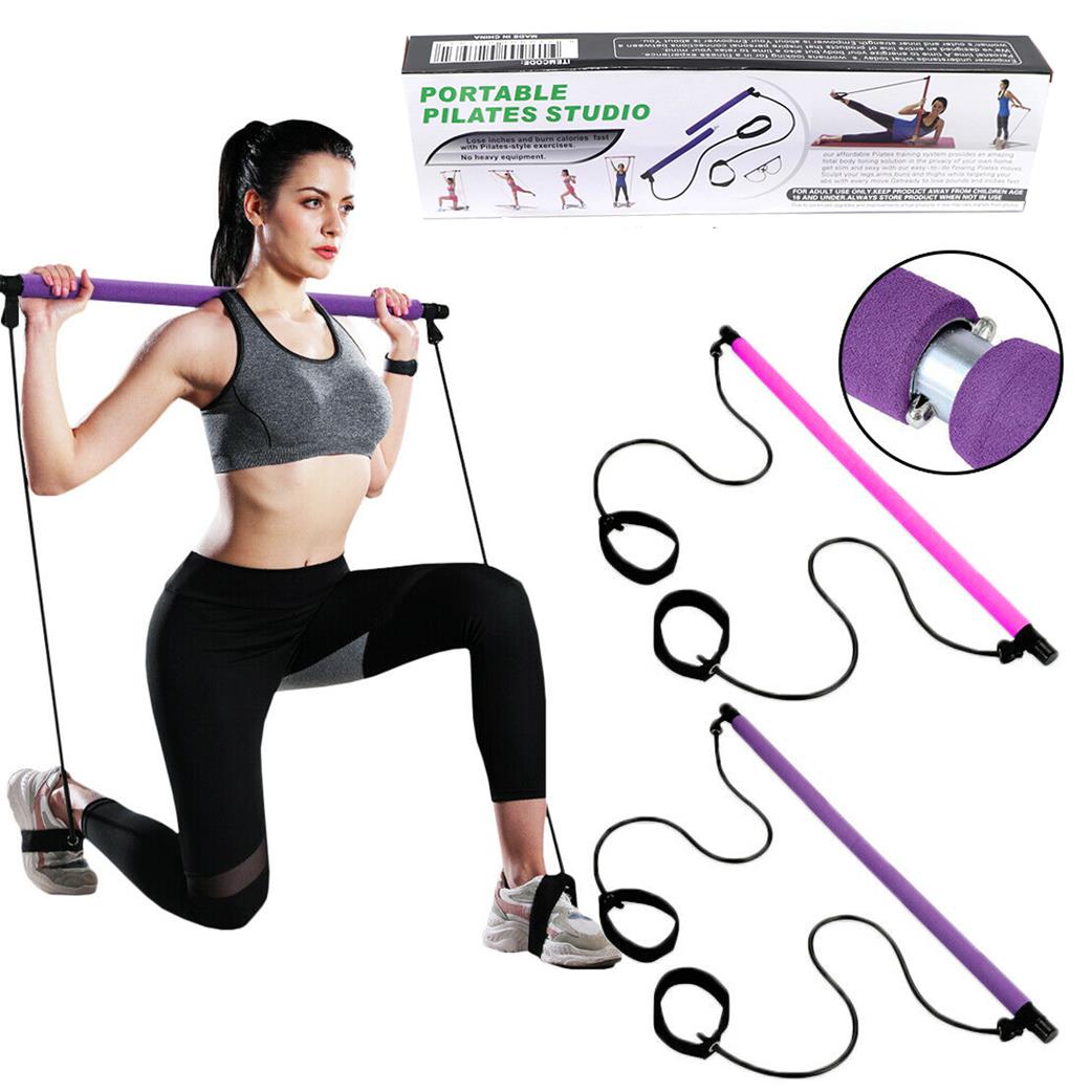 Empower Pilates Resistance Band and Toning Bar Home Gym, Portable Pilates Total Body Workout, Yoga, Fitness, Stretch, Sculpt, Tone