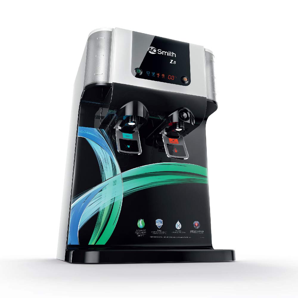 AO Smith Z8 Green RO 10 Litre Wall Mountable, Table Top RO+SCMT Black 10Litre Water Purifier/Filter