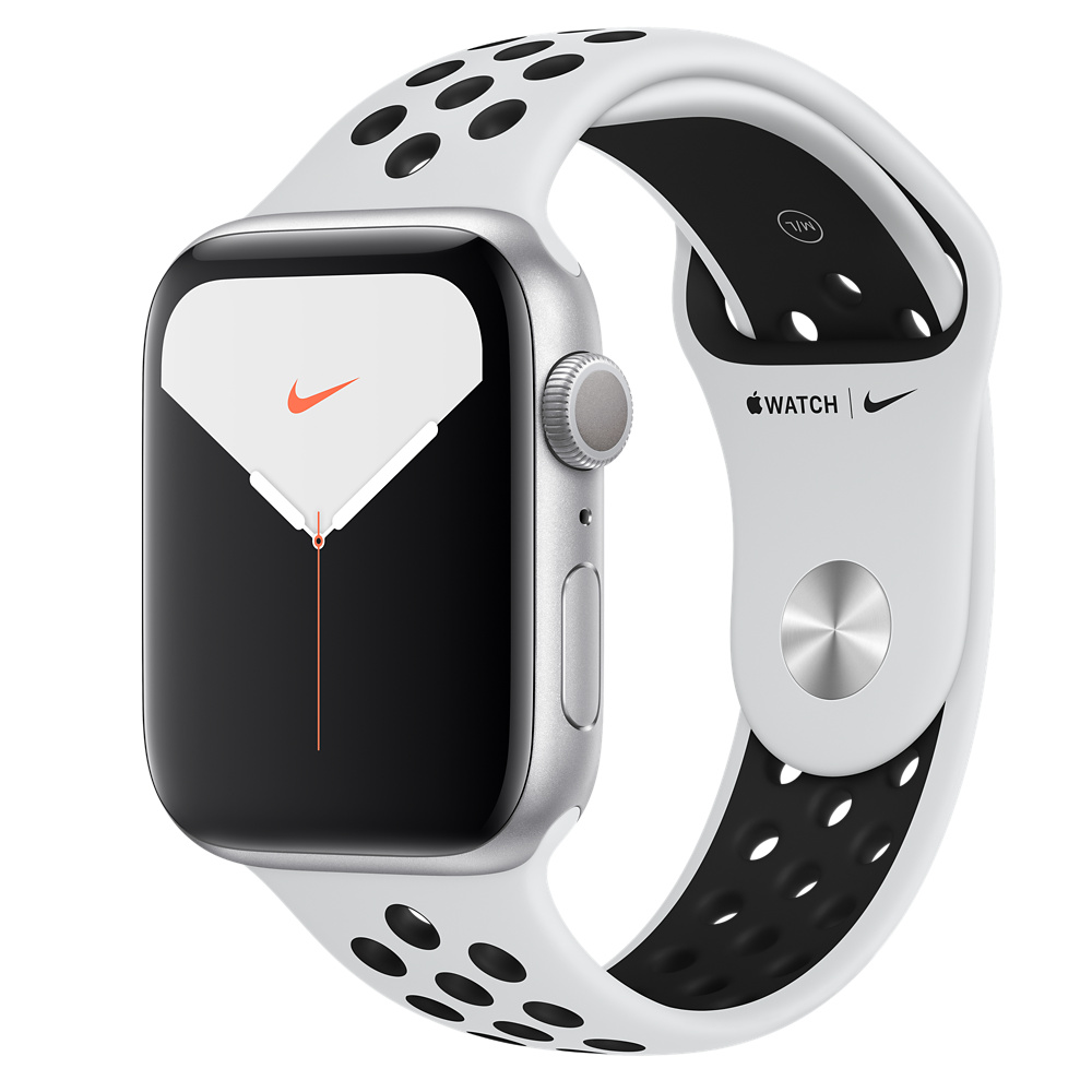 Apple Watch Series 5 Nike GPS + Cellular - 40mm Silver Aluminum Case with Pure Platinum/Black Nike Sport Band