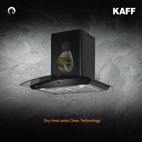 Kaff Chimney | LATINO DHC 90| Dry Heat auto Clean Technology | Matt Black Finish