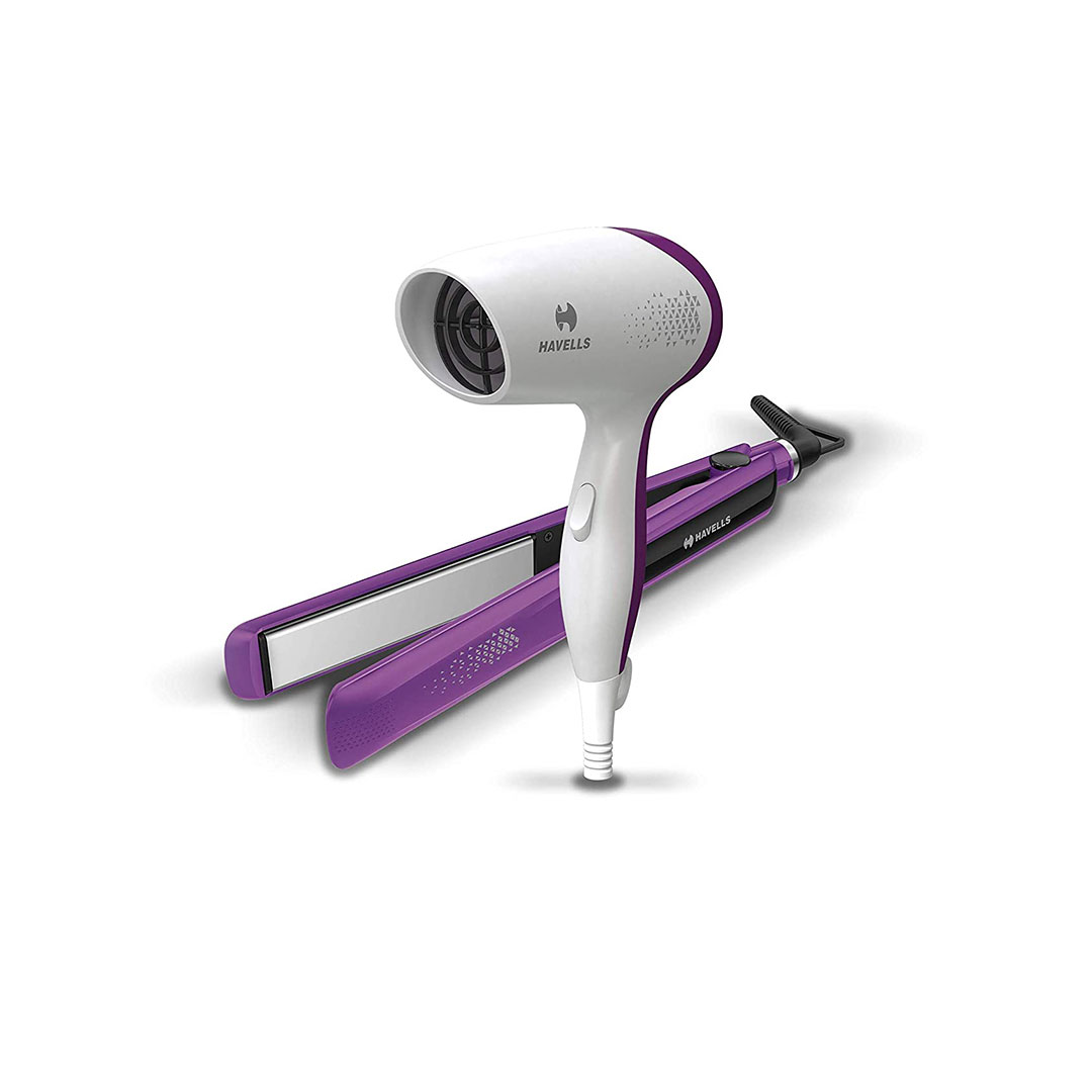 Havells HC4025 Limited Edition Styling Pack Combo Dryer Straightener Purple Azha Pasa Azha Pasa