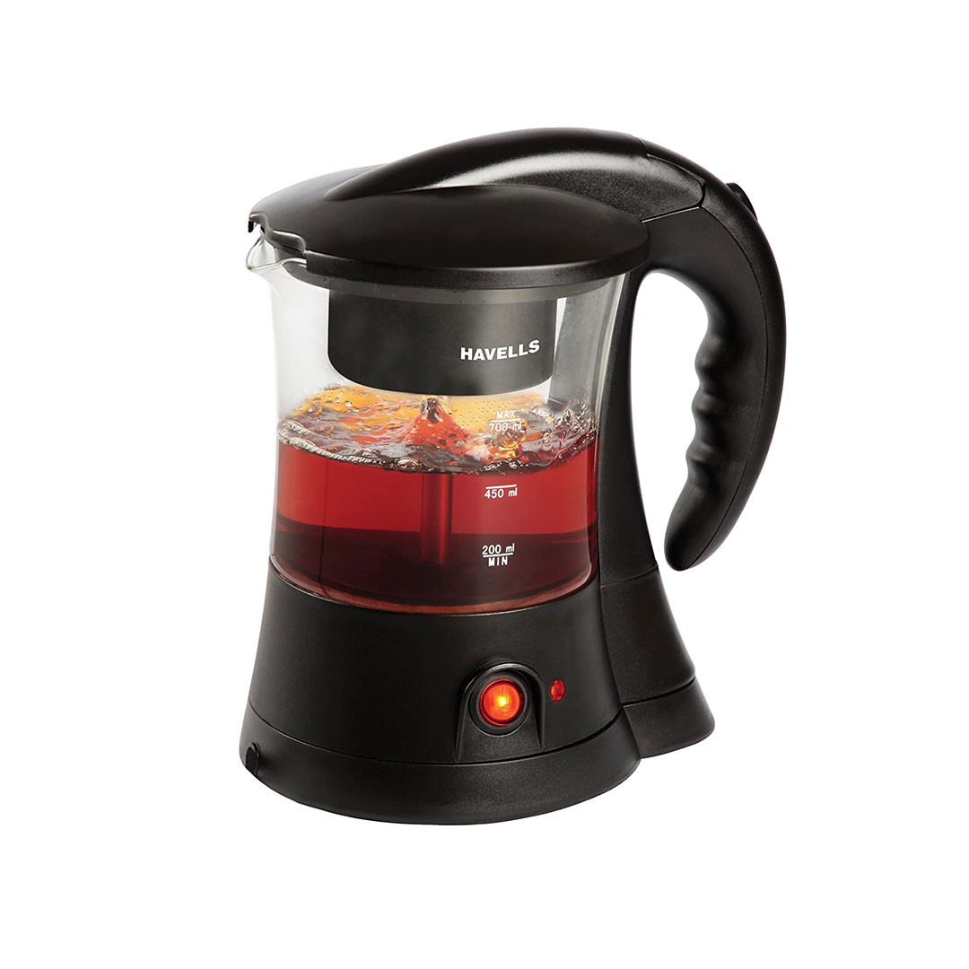 Havells Crystal 600-Watt Stainless Steel Tea and Coffee Maker (Black)