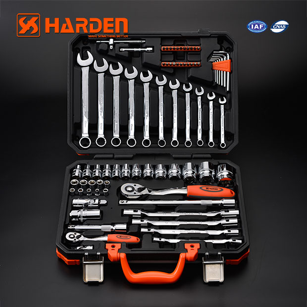Harden Dr. Socket Set 1/2 Inch & 1/4 Inch 77 Pcs./set.  Vehicle Tools Set/Tool Box, 510677