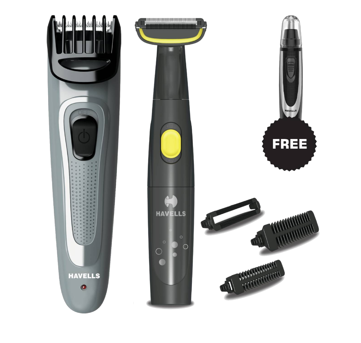 Havells - 3 IN 1 Men's Grooming Kit - Beard Trimmer - Body Groomer - Nose  Hair Trimmer - GS6555 | Azha's Chim & Thaptsha | Azha Pasa