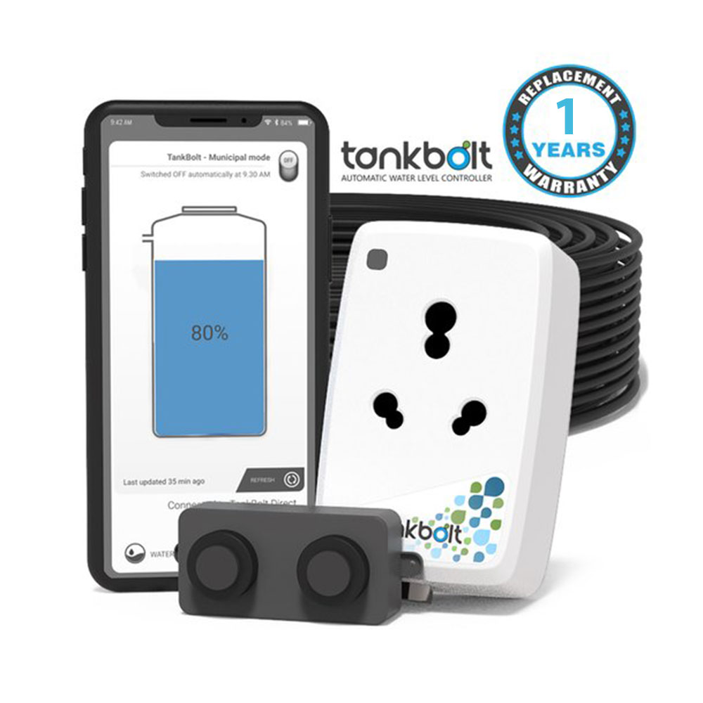 Tankbolt Automatic Water Level Controller & Water Level Indicator Mobile App-Based Ultrasonic Sensor