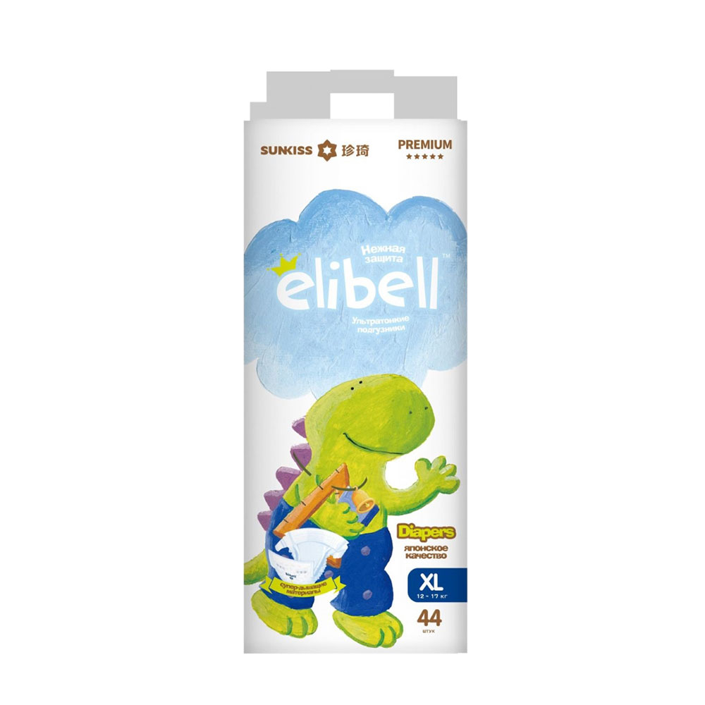 Elibell Baby Diaper - XL (12~17Kg) - 44 Pcs
