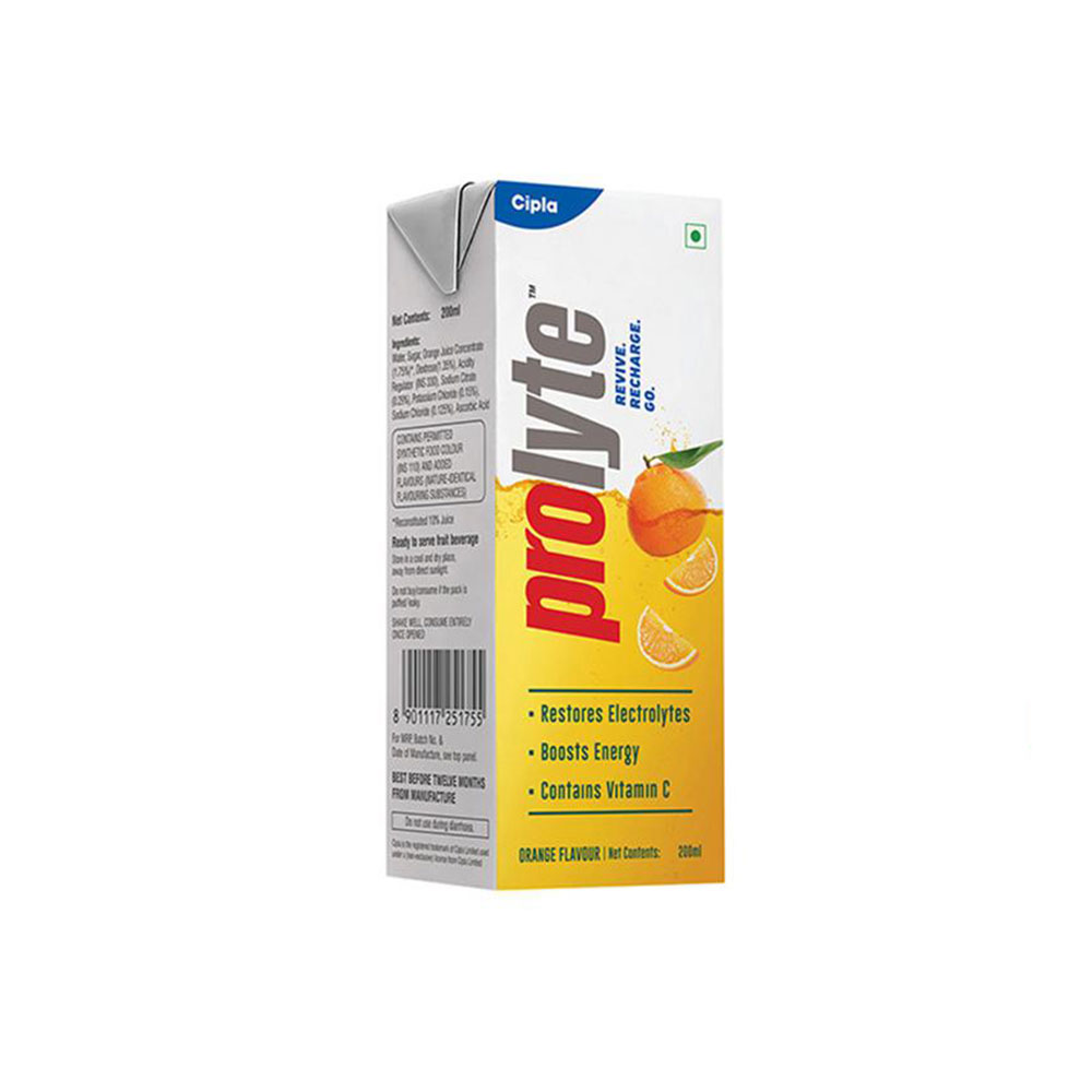 Prolyte Rehydrate Orange Flavor Energy Drink 200 ml (1 Carton - 30 Tetra Packs)