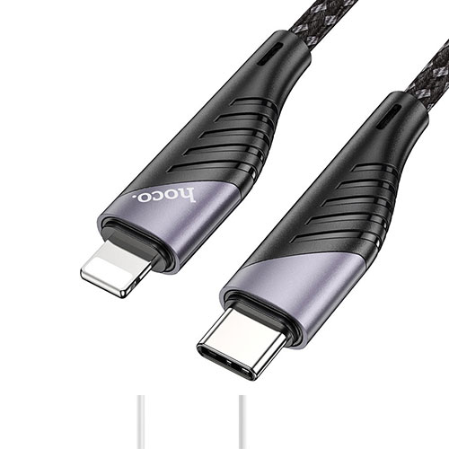 Hoco Cable Type-C to Lightning "U95 Freeway” PD Charging Data Sync | Black | Charge And Sync Your Airpods, Airpods Pro, Iphone, Ipad, Or Ipod Touch, Charge A Siri Remote