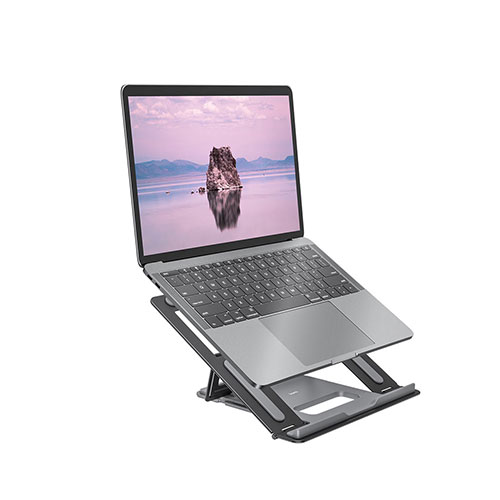 Hoco Aluminium Alloy Tabletop Laptop Stand “PH37 Excellent” Folding And Portable | For Laptops Anti-Heat and Comfortable Angle For Long Hours Work | Silver