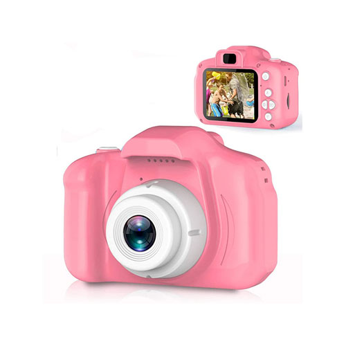 Children's Digital Mini Camera, 2 Inch HD Screen, Chargeable, 720P HD Photography, Kids Cartoon Cute Camera Toys for Child | Pink