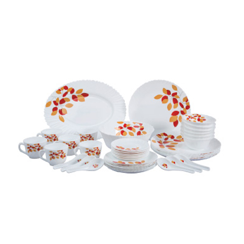 Flamingo French Style Dinner Set with Decal | Opal Ware Dinner Set | 38 Pieces