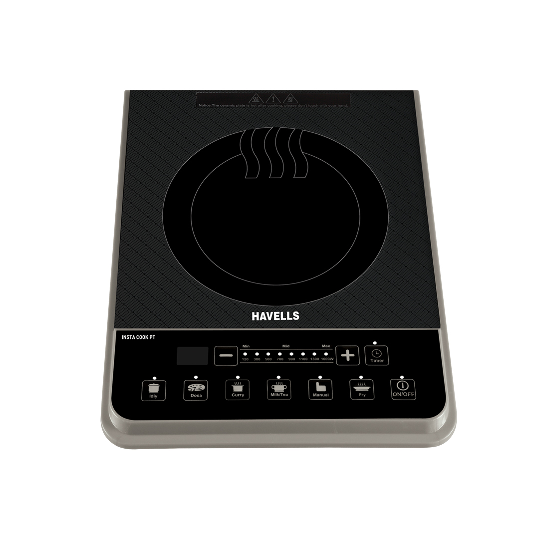 Havells Insta Cook Induction Stove | 1600W, Auto Pan Detection Senses