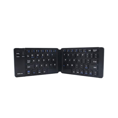 Portronics Chicklet POR-973 Foldable QWERTY Keyboard, Mini Pocket Sized, Rechargeable, Bluetooth Wireless, One Touch Connect Button, for iOS, Android and Windows Tabs, Smartphones