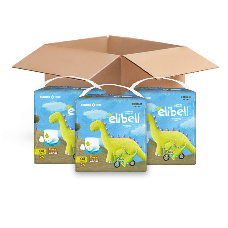 Elibell Baby Diaper Pants, 26 Pcs | Size: XXL (16~26Kg) Pack of Three & Get Nu. 100 Off | Free Delivery In Thimphu