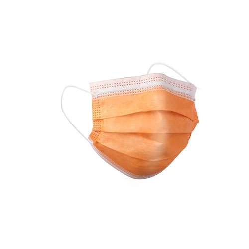 Disposable Medical Face Mask for Adults (50 Pcs Pack) - Orange