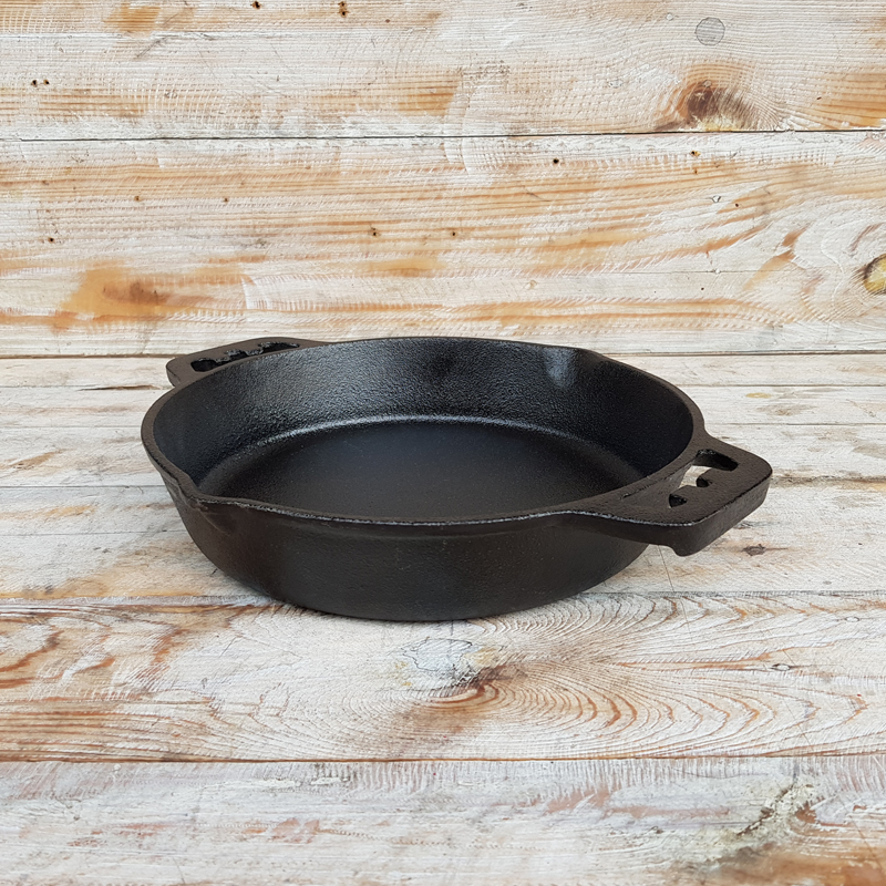 Promotional Offer König Pre-Seasoned Cast Iron Skillet, Two Ears, 9 Inches, 2Kg
