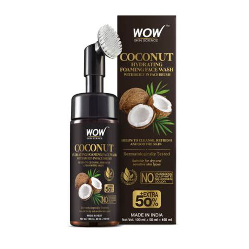 Wow Skin Science Coconut Hydrating Foaming With Coconut Water, No Parabens, Sulphate, Silicones & Color Face Wash | 150 ML