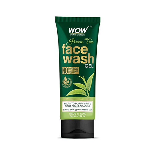 Wow Skin Science Green Tea Face Wash Gel - No Parabens, Sulphate, Silicones & Color | 100ML