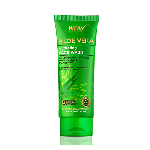 Wow Skin Science Aloe Vera with Hyaluronic Acid & Pro Vitamin B5 Hydrating Gentle Face Wash - No Paraben, Silicone & Dyes | 100ML