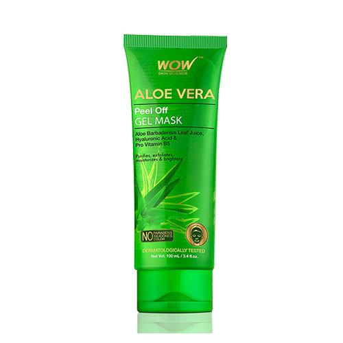 Wow Skin Science Aloe Vera with Hyaluronic Acid & Pro Vitamin B5 Peel Off Gel Mask - No Parabens, Silicones & Colors - 100 ML