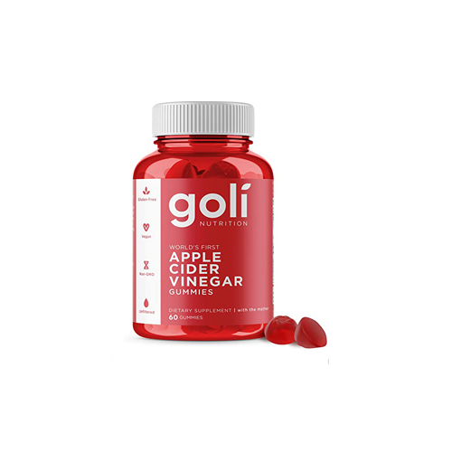 Goli Apple Cider Vinegar Gummy Vitamins, 60 Pieces (Organic, Vegan, Gluten-Free, Non-GMO, with"The Mother", Vitamin B9, B12, Beetroot, Pomegranate)