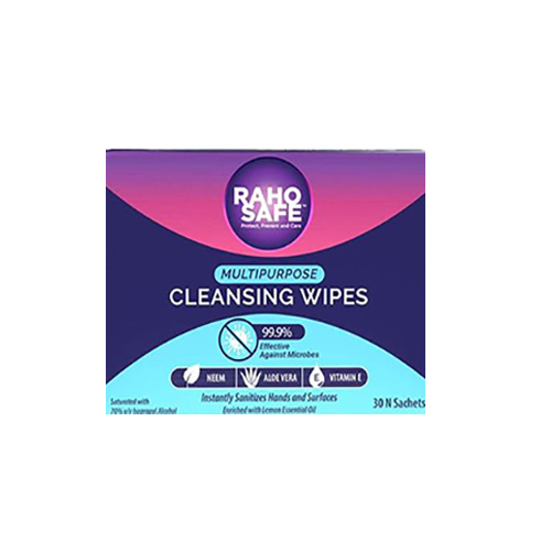 Raho Safe Multi Purpose Cleansing Wipes - Pack of 30 Sachets