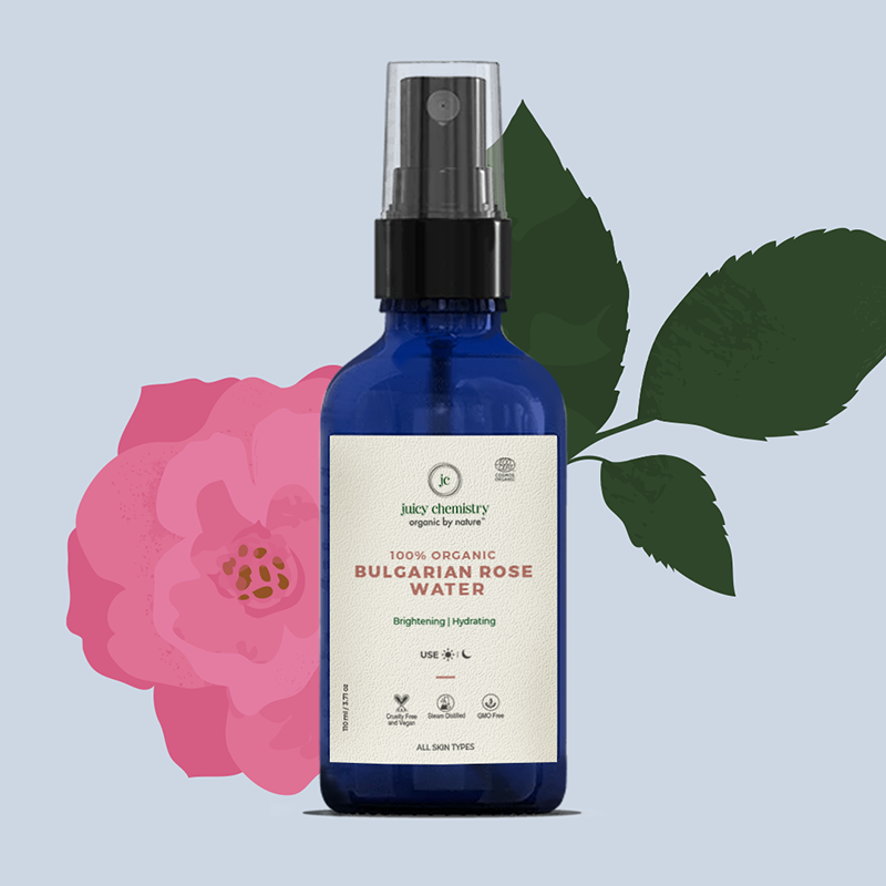 Juicy Chemistry 100% Organic Bulgarian Rose Water Toning Mist For Normal To Oily Skin - 110ml / 3.71oz
