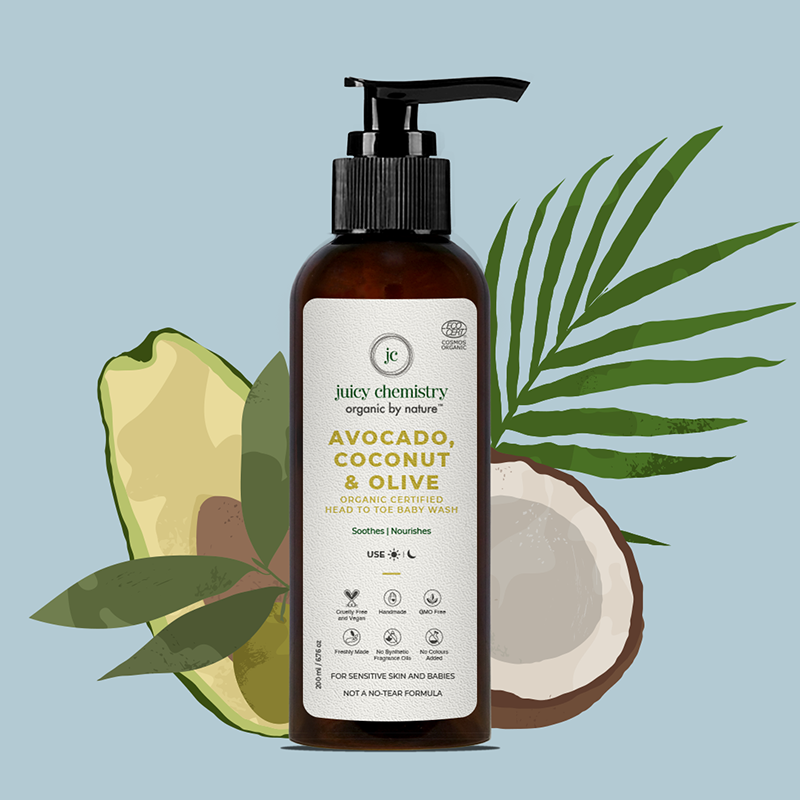 Juicy Chemistry Avocado, Coconut & Olive – Head To Toe Baby Shampoo - 200ml
