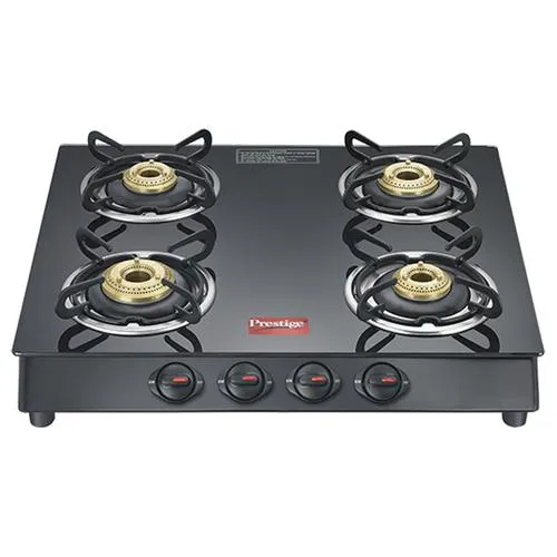 Prestige Svachh GTSV-04 Glass-Top LP Gas Table, 4 Burner, With Liftable Burner Set