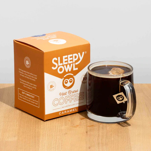 Sleepy Owl (Pack of 10 Coffee Bags) - Caramel