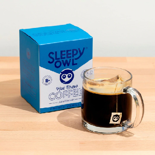 Sleepy Owl Hot Brew Coffee (Pack of 10 Coffee Bags) - French Vanilla