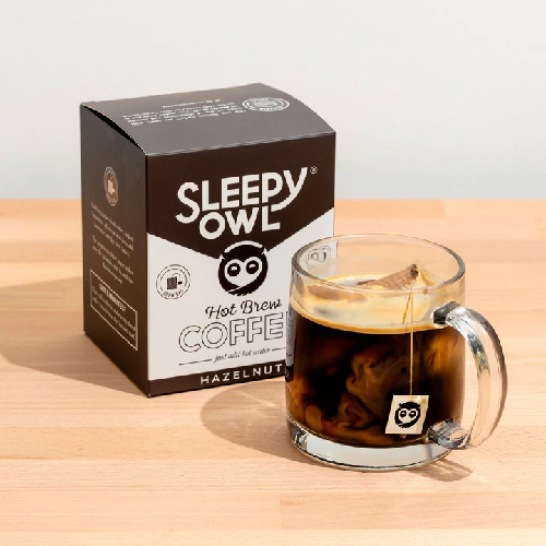 Sleepy Owl Hot Brew (Pack of 10 Coffee Bags) - Hazelnut