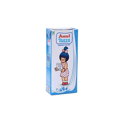 Amul Taaza Homoginized Toned Milk, 200ml