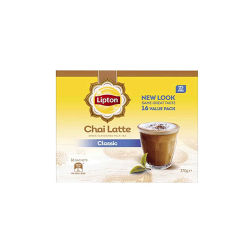 Lipton Chai Latte Spice Flavoured Milk Tea - Classic - 16 Sachets - 370g