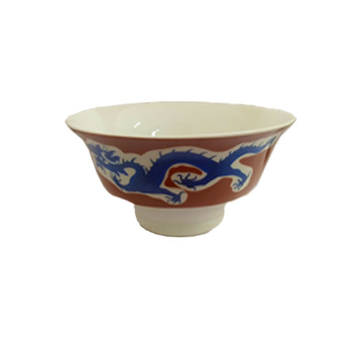 Ceramic Bowl, 1Pc - Brown Dragon