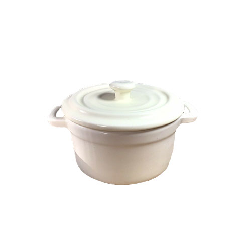 Ceramic Ideal Dish With Lid - White