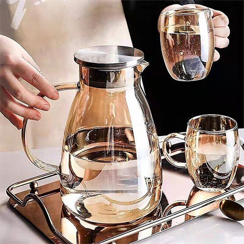 Cold kettle, 2 Glass Mugs Free - 1l