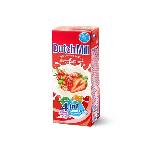 Dutch Mill UHT Drinking Yoghurt - Strawberry Flavour - 180ml