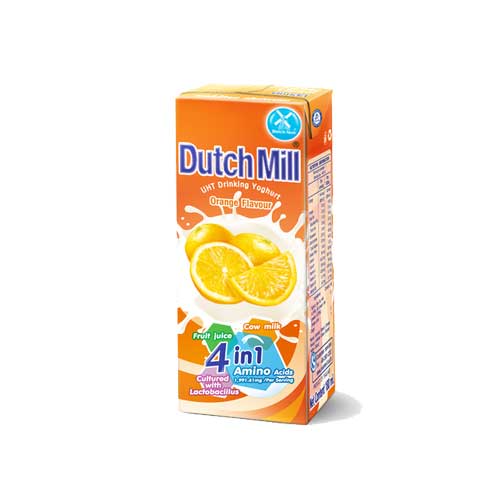 Dutch Mill UHT Drinking Yoghurt - Orange Flavour - 180ml