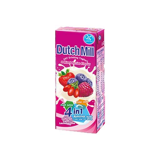 Dutch Mill UHT Drinking Yoghurt - Mixed Berries Flavour - 180ml