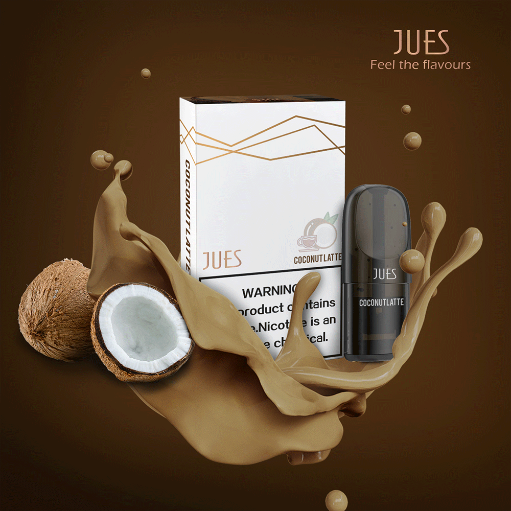 Jues Nicotine Vape Pod - Coconut Latte, 2ml