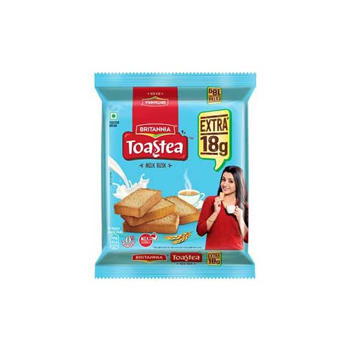 Britannia Toastea Milk Rusk Toast - Crispy Baked, Premium Quality Teatime Snack - 200g