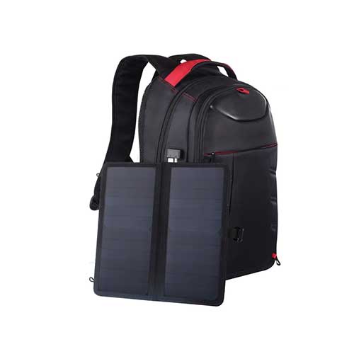 Solar Powered Backpack -14W - HWL2121B - Black