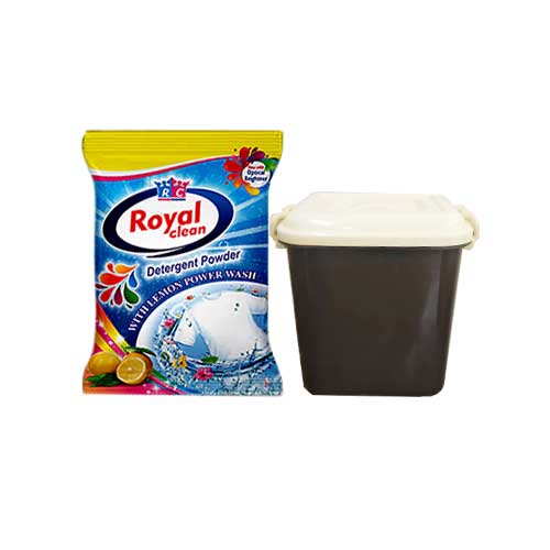 Royal Clean - Detergent Powder - With Lemon Powder Wash - 3kg - With Free Bucket